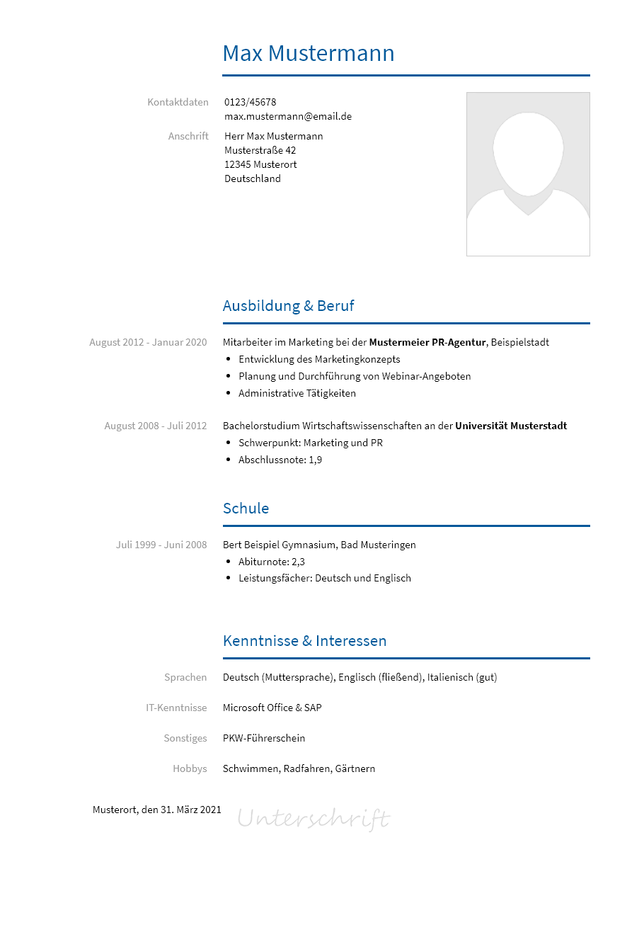 Lebenslauf Brand-Manager erstellen
