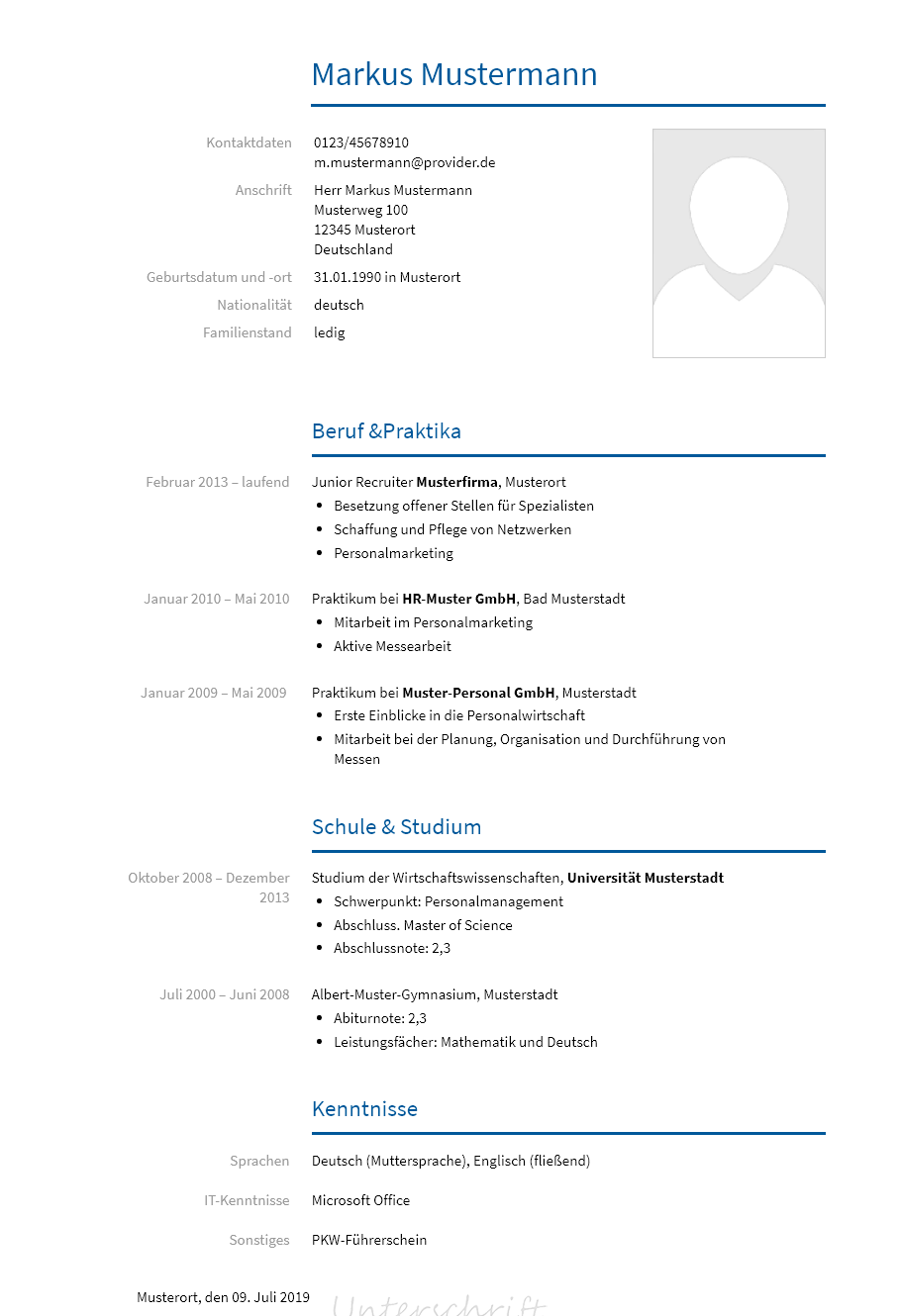 Lebenslauf Recruiter erstellen