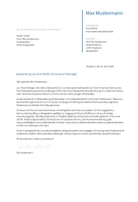 Anschreiben Account-Manager erstellen