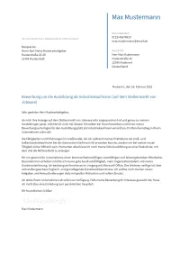 Anschreiben Ausbildung-Industriemechaniker erstellen