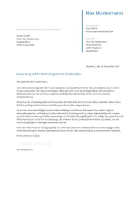 Anschreiben Hoerakustiker erstellen