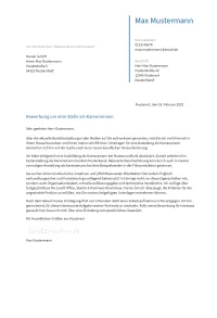 Anschreiben Kameramann erstellen