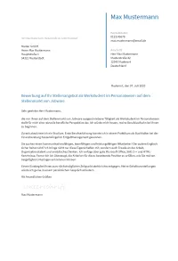 Anschreiben Werkstudent-Personalwesen erstellen