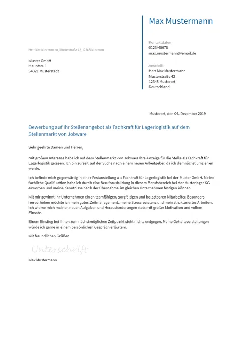 Anschreiben Fachkraft-Fuer-Lagerlogistik erstellen