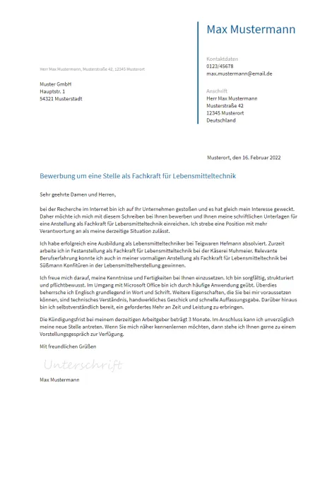 Anschreiben Fachkraft-Fuer-Lebensmitteltechnik erstellen