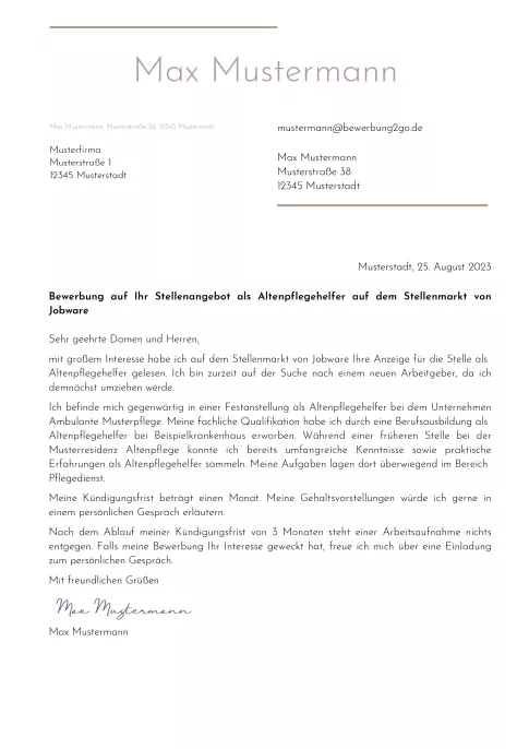 Kreatives Anschreiben