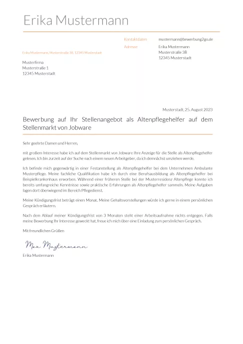 Formelles Anschreiben