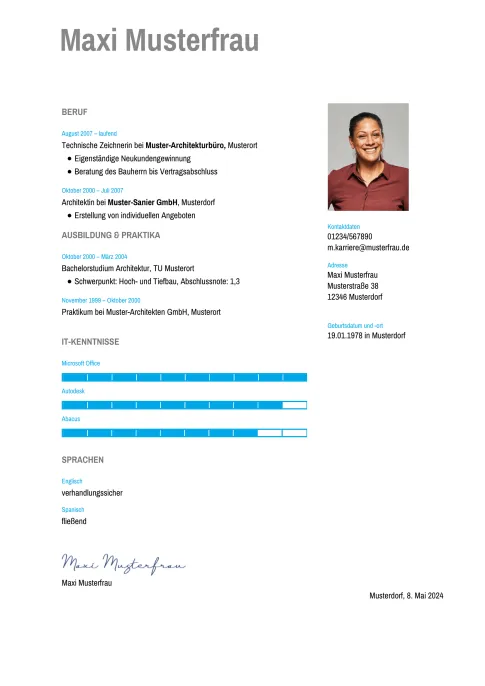 Lebenslauf Muster PDF
