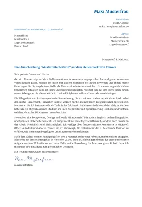 Muster für die Bewerbung Muster Design 1