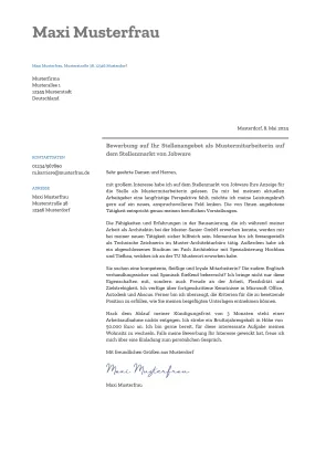 Muster für Bewerbungsunterlagen Muster 2023