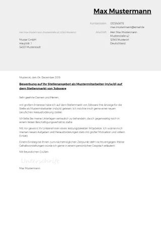 Perfektes Anschreiben