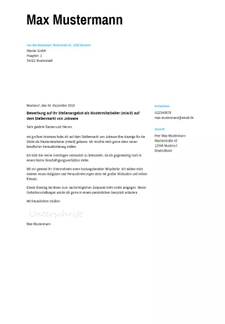 Anschreiben Muster