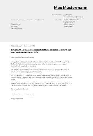 Perfektes Anschreiben