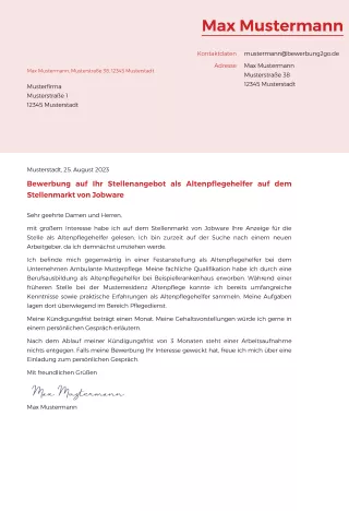 Anschreiben Vorlage